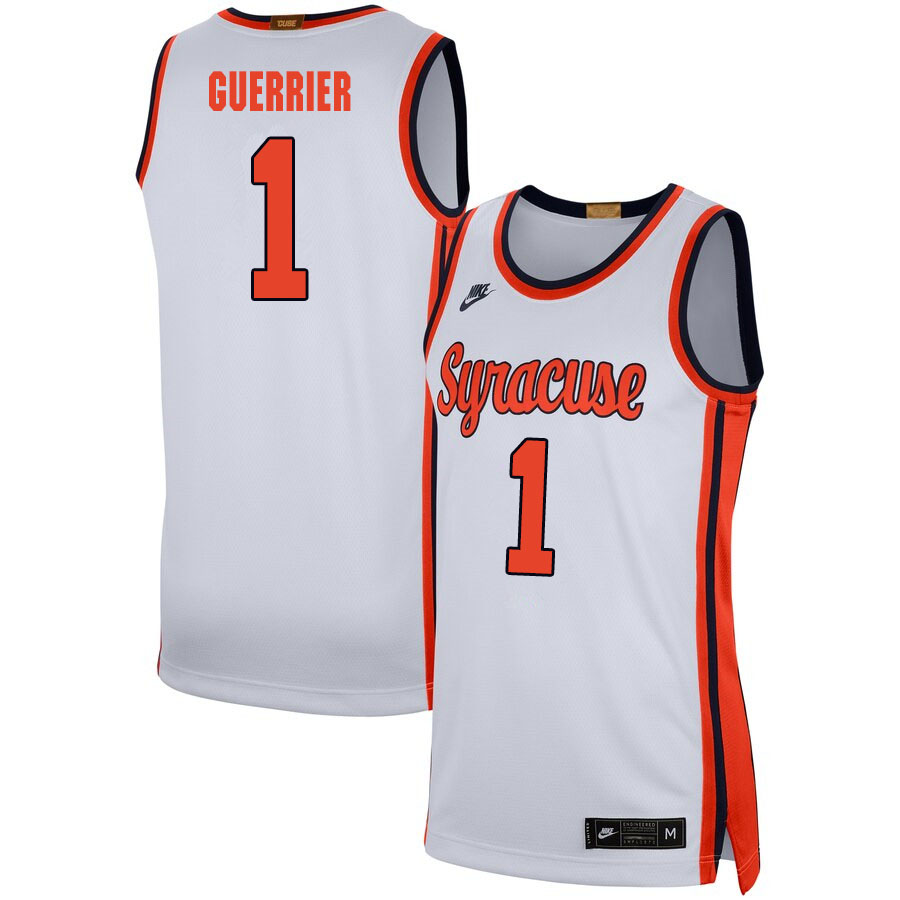 2020 Men #1 Quincy Guerrier Syracuse Orange College Basketball Jerseys Sale-White - Click Image to Close